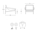 Кресло лаунж металлическое Scab Design Dress Code Smart Indoor, оливковый, голубой