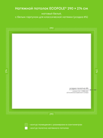 Матовый натяжной потолок 7.9 м2