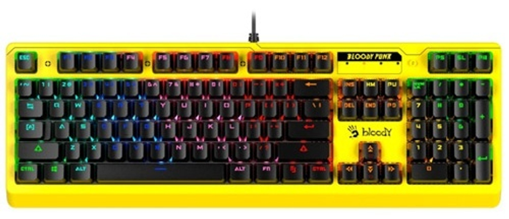 Клавиатура A4Tech Bloody B810RC желтый