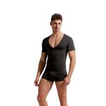 Мужская футболка черная с глубоким V-вырезом GAUVINE 5003