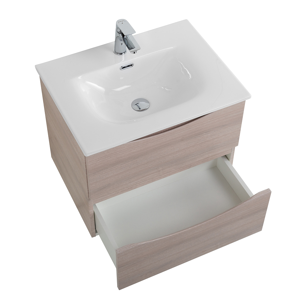 Тумба с раковиной подвесная BelBagno MARINO-CER-N-700-2C-SO-RG-P Rovere Grigio, раковина белая BB-8099-70