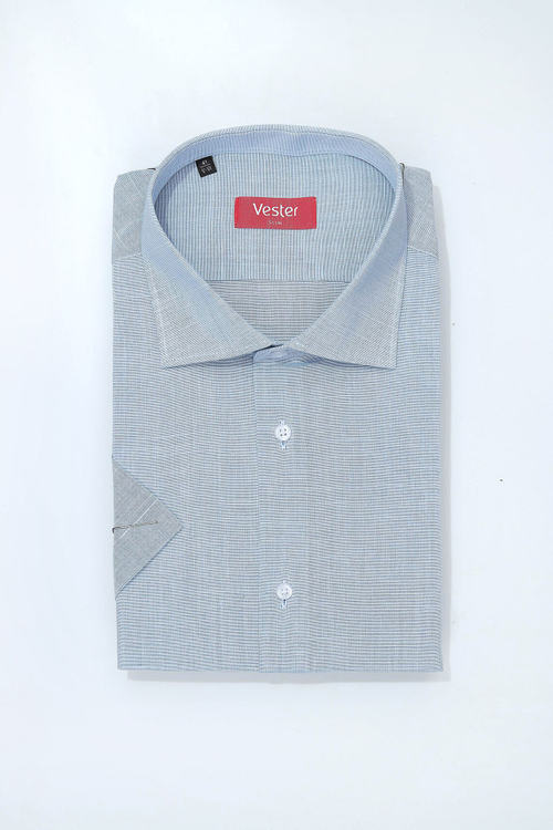 Сорочка мужская VESTER короткий рукав, цвет голубой 72915 24