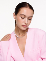 Чокер "Bubble" с горным хрусталем и перламутром Silver