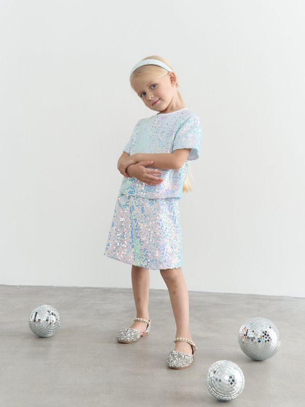 Юбка бархатная с пайетками 