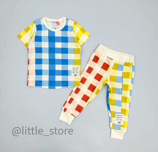 Комплект хлопковый Moi Noi, Клетка на бежевом