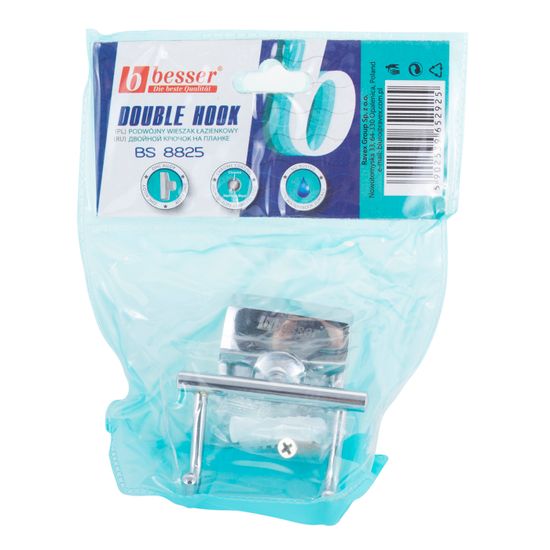 Крючок двойной Besser BS 8825 (6х6,5х6,5 см) из нержавеющей хромированной стали