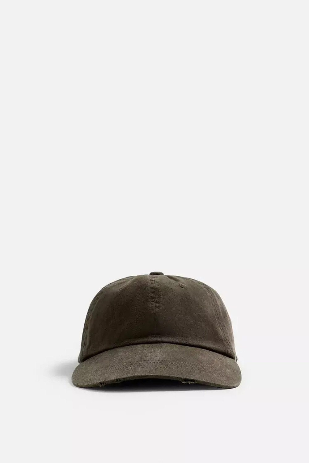 ZARA КЕПКА С ЭФФЕКТОМ ПОТЕРТОСТИ, ТЕМНЫЙ ХАКИ
