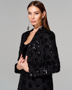 Удлиненный кардиган из премиального твида с вышивкой стеклянным бисером