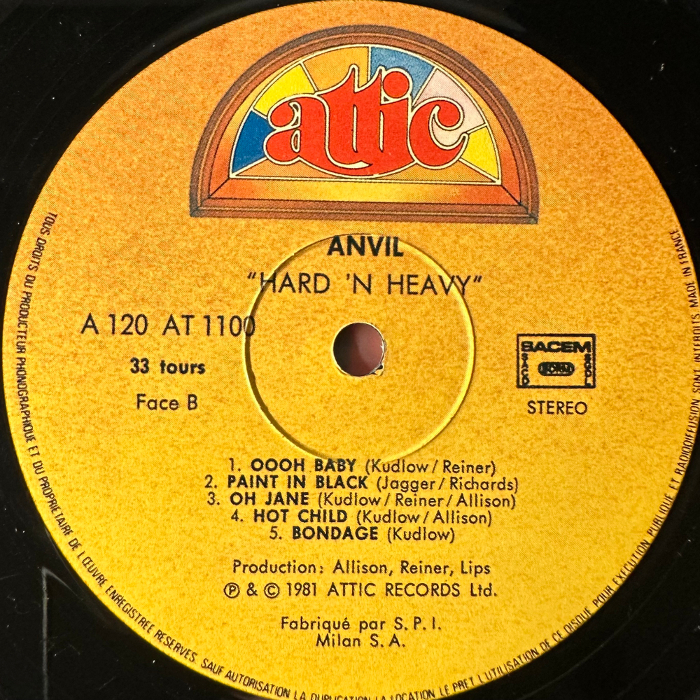 Anvil – Hard 'N' Heavy (Франция 1981г.)