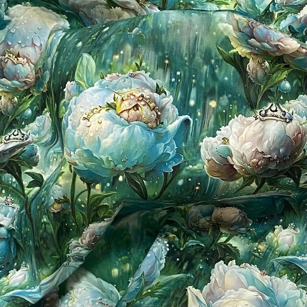 ВОЛШЕБНЫЕ ЦВЕТЫ, отрез 0,7 м 100% хлопок Handmade Fabrics 8