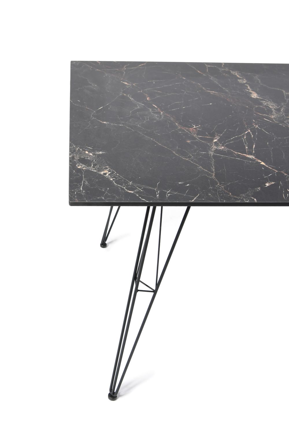 "Руссо" обеденный стол из HPL 150х80см, цвет "черный мрамор"