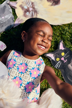 ZARA ТОП С ЦВЕТОЧНЫМ КРУЖЕВОМ КРОШЕ, РОЗОВЫЙ