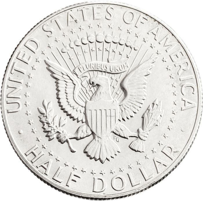 50 центов (1/2 доллара, half dollar) 1969 США D (Кеннеди) AU-UNC