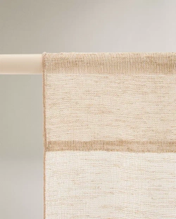 ZARA HOME ПОЛУПРОЗРАЧНАЯ ШТОРА ДВОЙНОЙ ШИРИНЫ, СВЕТЛО-БЕЖЕВЫЙ