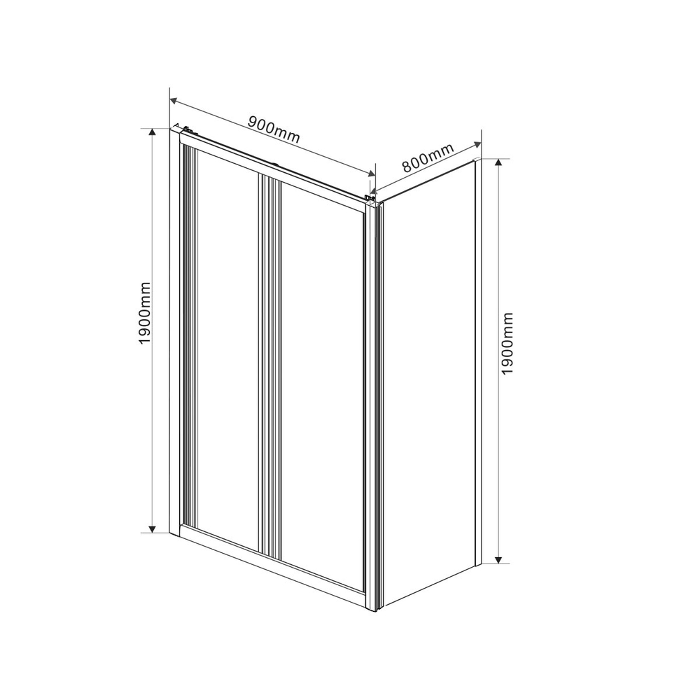 Душевой уголок Гарда (Garda) Vincea VSR-1G8090CL, 900*800, хром, стекло прозрачное