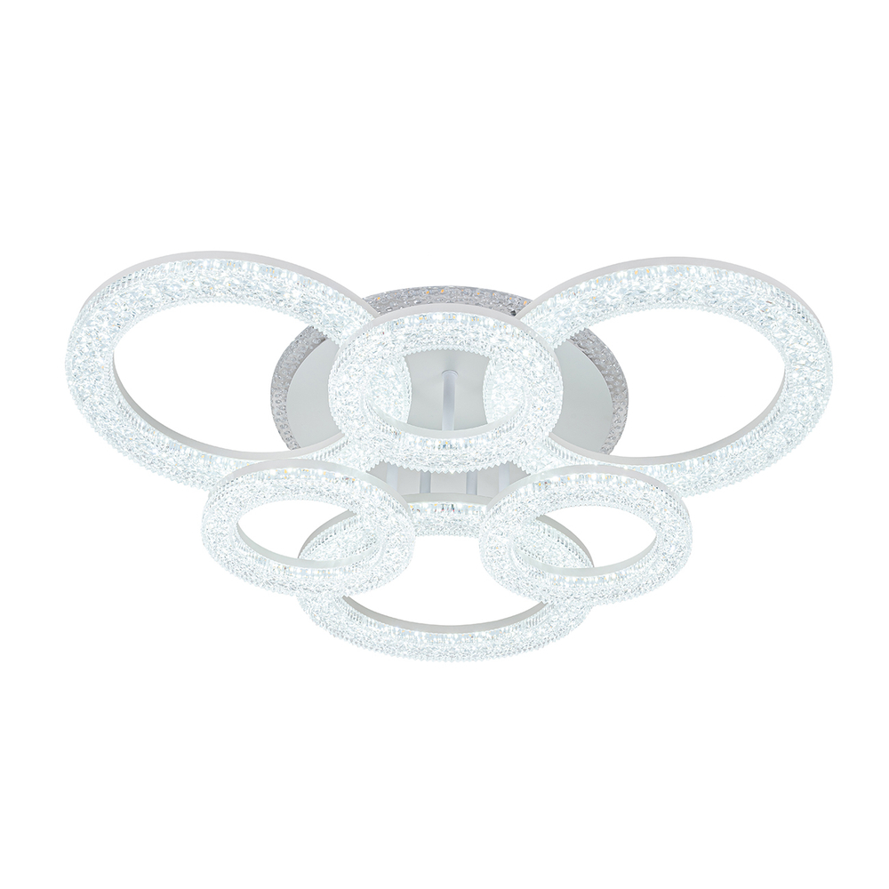 Потолочный светодиодный светильник 182Вт, 10796Лм, 3000-6500К, Ra>80,  плавная регулировка мощности, изменение цветовой температуры, ночник,  металл/акрил, белый