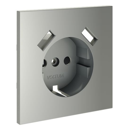 Накладка для розетки с заземлением и защитными шторками, с USB A+A, S70 (сталь)