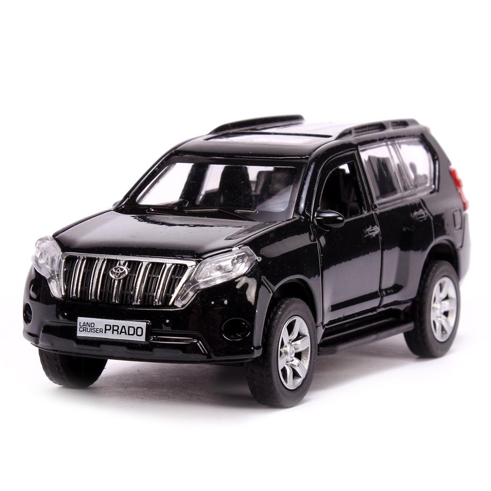 Модель ин. мет. "Toyota Prado" 12см, открыв. двери, чёрный в коробка PRADO-BK
