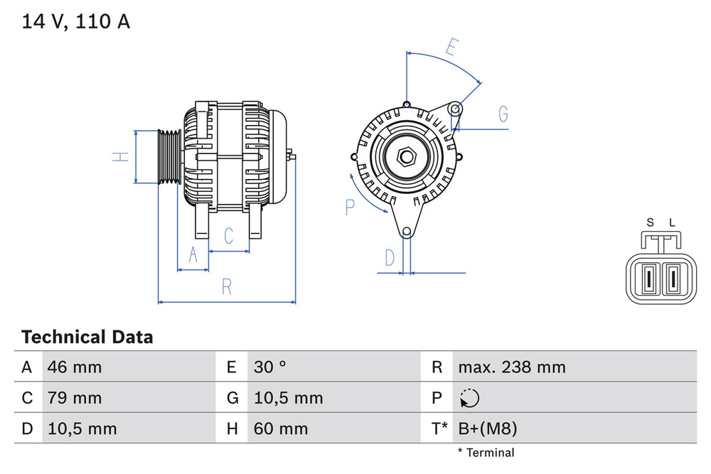 BOSCH - 0986049500-BOC - Alternator