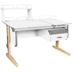 Растущая парта СУТ 25 с задними полками СУТ.15.210 и СУТ.15.240 и навесной тумбой (1200×880 мм)