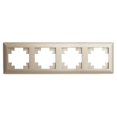 Рамка STEKKER, PFR00-7004-02 4-местная, пластик, серия Катрин, шампань 39805