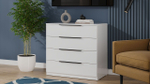 Комод для одежды с ящиками Белый Жемчуг/Белый глянец 4 ящика 92х51х87 см
