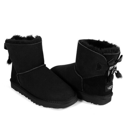 Угги Mini Bailey Bow Fur Brush Boot Black