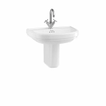 Раковина на полупьедестале Burlington Riviera 65 RIV4 1TH RIV7 с 1 отверстием белая