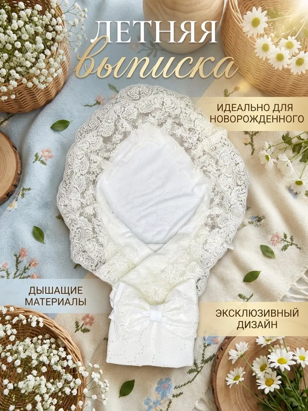 Конверт на выписку для новорожденных летний