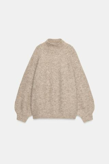 ZARA СВИТЕР С ШИРОКИМИ РУКАВАМИ, РЫЖЕВАТО-КОРИЧНЕВЫЙ