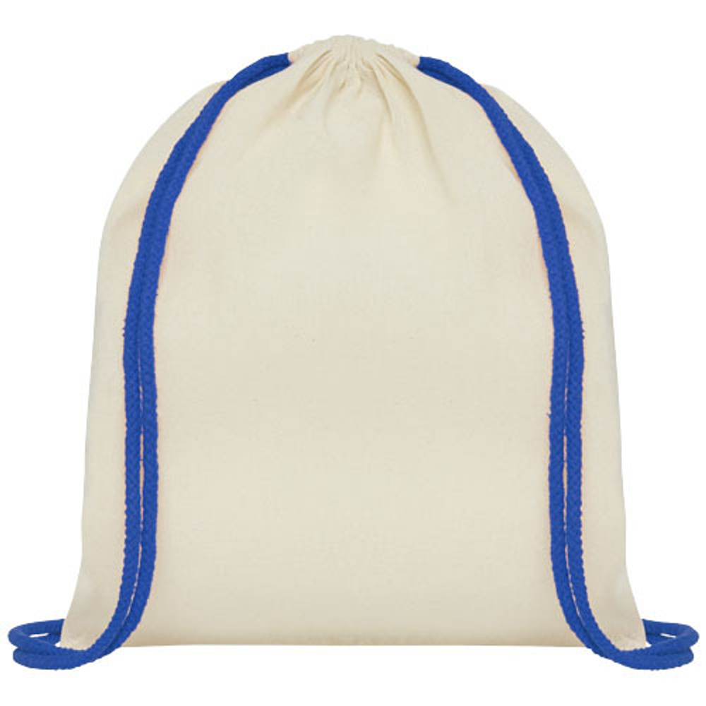 Рюкзак со шнурком Oregon, имеет цветные веревки, изготовлен из хлопка плотностью 100 г/м²