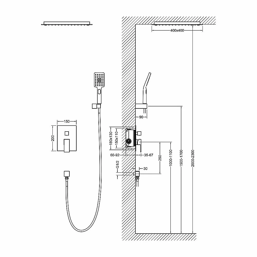 Душевая система Timo Selene SX-2029/03SM черная матовая