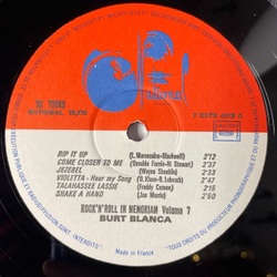 Винтажная виниловая пластинка LP Burt Blanca Rock N Roll In Memoriam Vol. 7 (France 1973)
