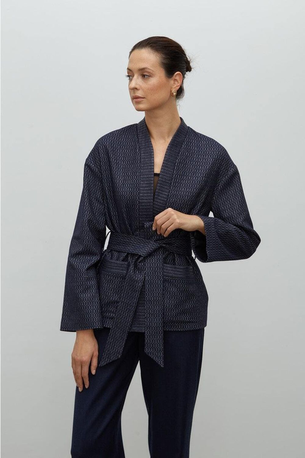 Жакет кимоно Армани синее (Размер 48)