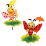 Фигура на спице «Божья коровка с зонтиком» 60 см (фигура 12*10 см) для отпугивания птиц, микс