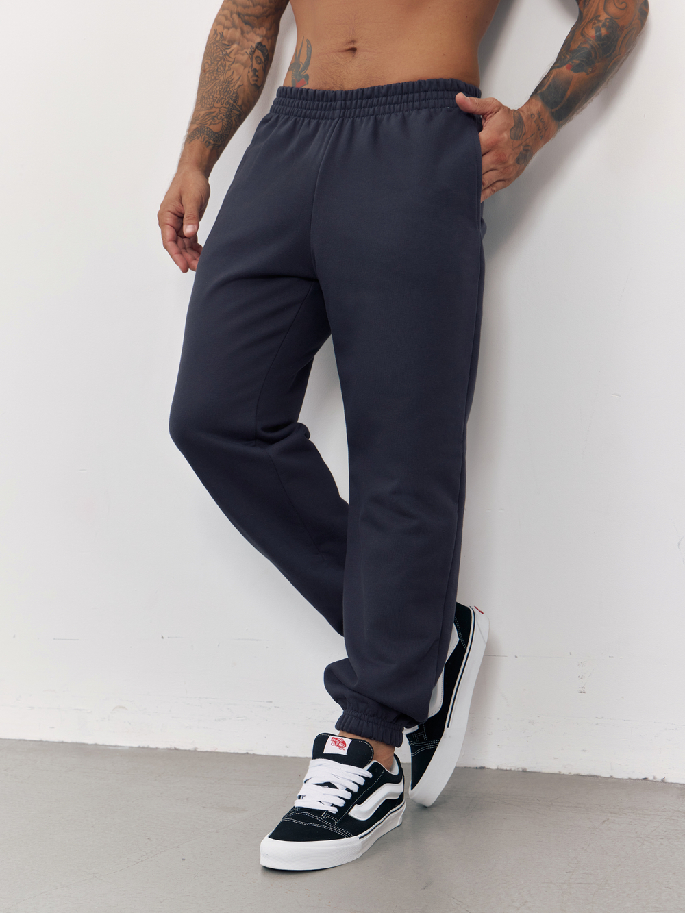 Брюки мужские с начесом "jogger fleece" (графит)