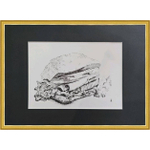 Картина, графика в паспарту 21х30 см на стену для интерьера "Сэндвич"