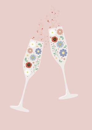 Открытка Бокалы шампанского