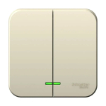 BLANCA О/У 2-клавишный ВЫКЛЮЧАТЕЛЬ (сх.5) с подсветкой, ИЗОЛ.ПЛ,6А,250В,МОЛОЧНЫЙ