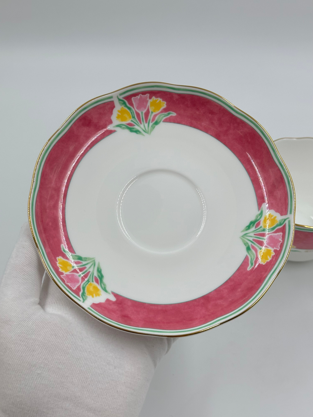 Чайная пара с розовой каймой Givenchy by Yamaka