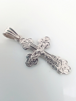 Крестик Эстерелла, серебро, 925 проба, родированный, славянский оберег/Ф