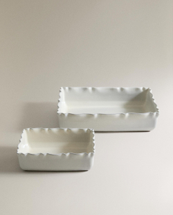 Zara Home жаровня из фаянса, цвет бежевый, 22 см
