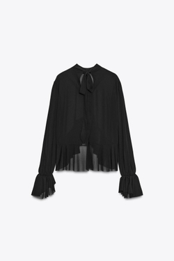 ZARA ЛЕГКИЙ ТОП, ЧЕРНЫЙ