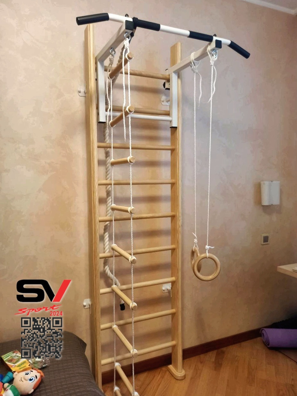 Монтаж шведской стенки Sv Sport в бетонные, кирпичные стены