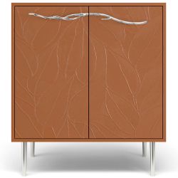 Комод Арт Колор leaves Стайл Сильвер с 2 полками Томленый оранжевый