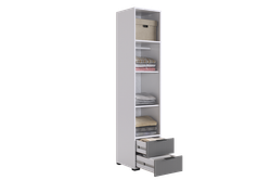 Шкаф однодверный "Зефир" 107.01, (Белое дерево/Серый (эмаль))