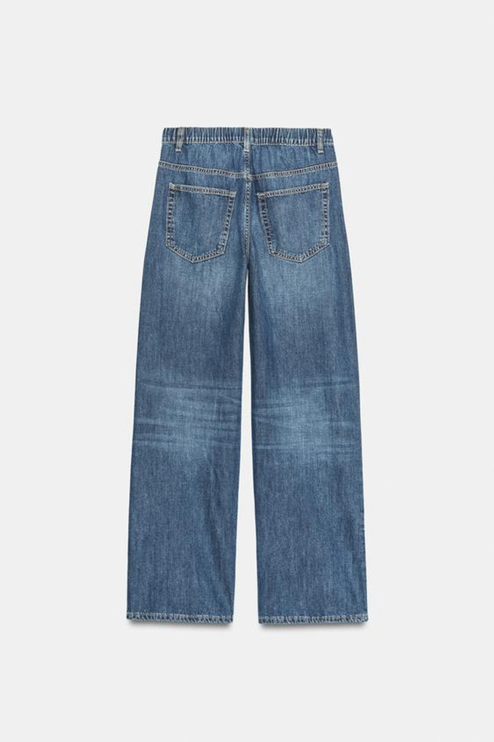 ZARA ДЖИНСЫ TRF RELAXED FIT СО СРЕДНЕЙ ПОСАДКОЙ, МОРСКОЙ СИНИЙ