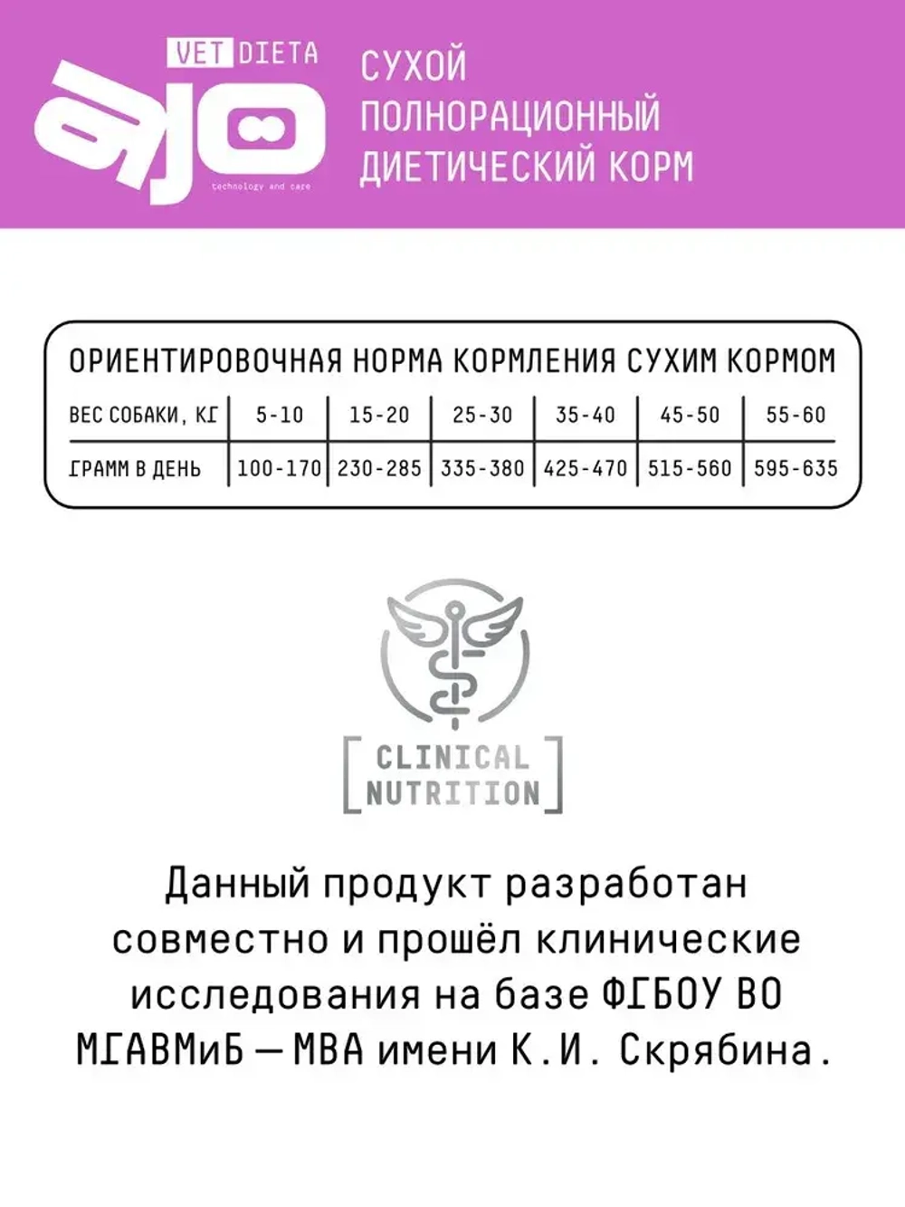 AJO Vet Dieta Ultra Hypo Сухой диетический корм для собак при аллергии или пищевой непереносимости, 800 г