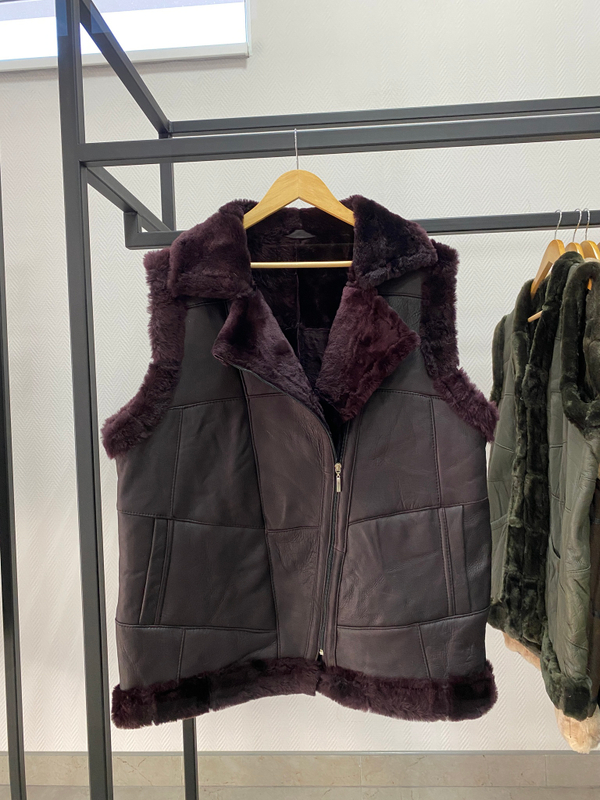 Жилет из натуральной овчины. Косуха, 62-64 Размер