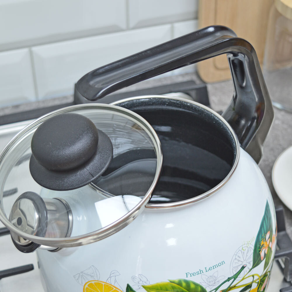 Чайник 3л со свистком "Лимоны в цвету"